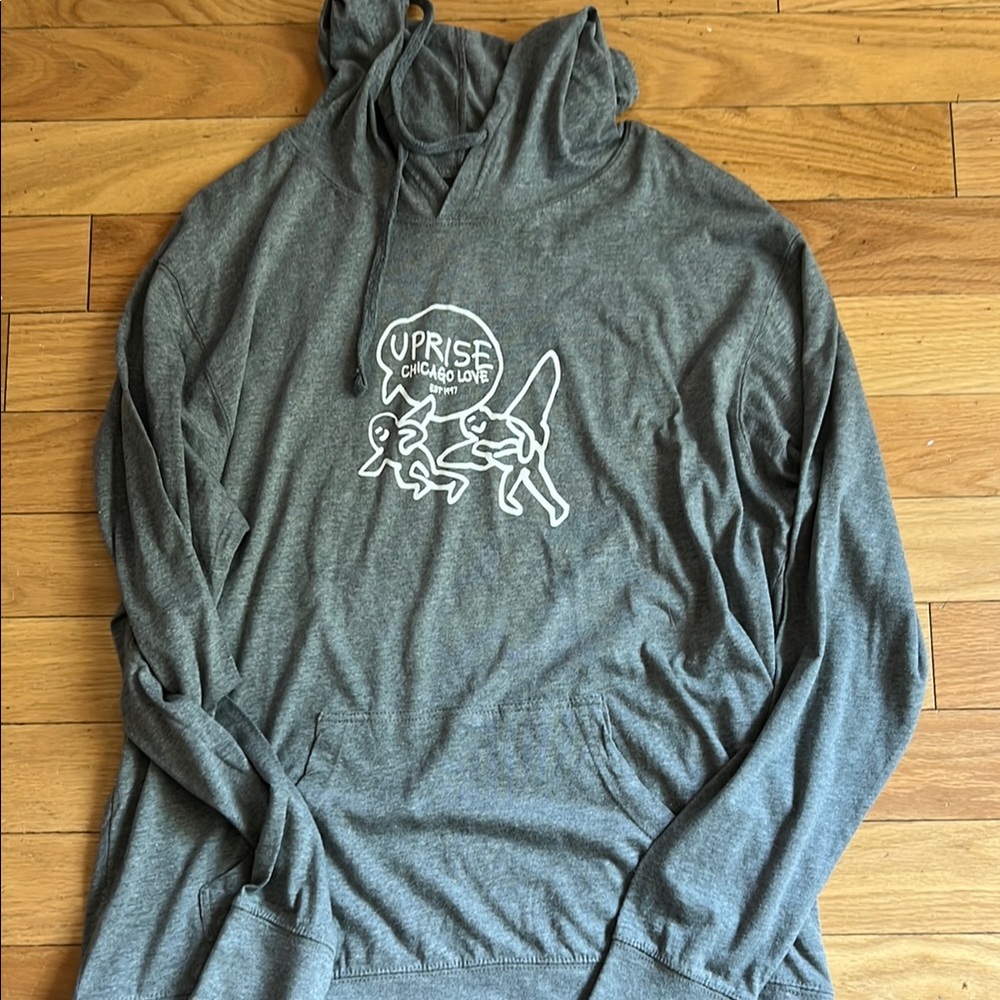 Gray Graphic Hoodie for Women